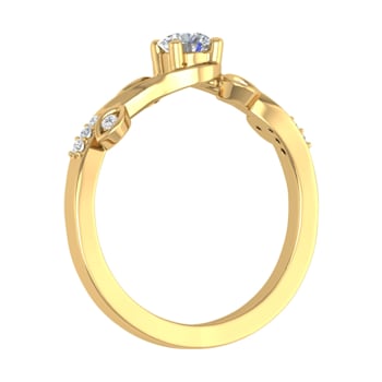 FINEROCK 1/5 Carat Diamond Engagement Rings in 10K Yellow Gold