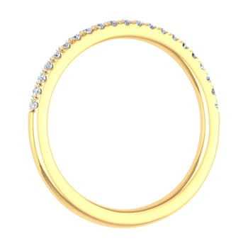 FINEROCK 14K Yellow Gold Half Eternity Diamond Wedding Band Ring for
Women (0.15 Carat)