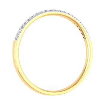 FINEROCK 1/10 ctw 10K Yellow Gold Round Diamond Ladies Wedding
Anniversary Stackable Ring