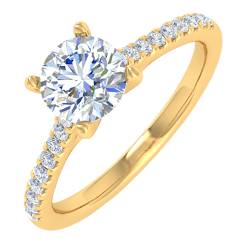 FINEROCK 1/2 Carat Prong Set Solitaire Diamond Engagement Ring Band in
14K Gold