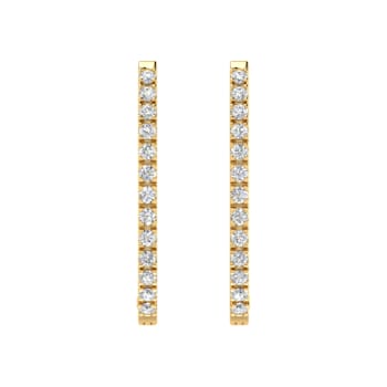 FINEROCK 1 Carat Diamond Inside-out Hoop Earrings in 14k Yellow Gold
