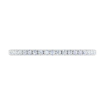 FINEROCK 14K White Gold Half Eternity Diamond Wedding Band Ring for
Women (0.15 Carat)