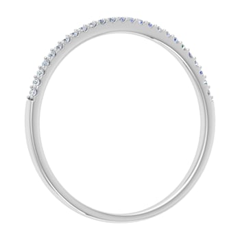 FINEROCK 0.08 ctw 10K White Gold Round Diamond Ladies Wedding
Anniversary Stackable Ring