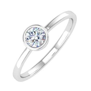 FINEROCK 1/4 Carat Bezel Set Diamond Solitaire Engagement Ring Band in
10K Gold