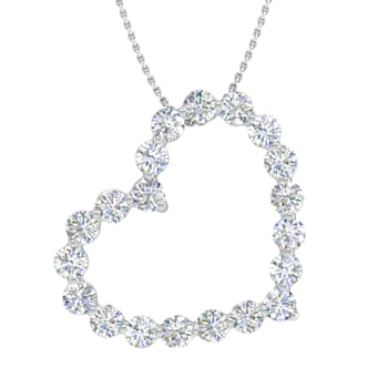 FINEROCK 1/2 Carat Diamond Heart Pendant Necklace in 14K White Gold
(with Silver Chain)