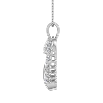 FINEROCK 1/2 Carat Diamond Heart Pendant Necklace in 10k White Gold
(Silver Chain Included)