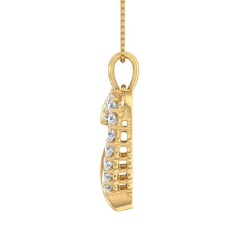 FINEROCK 1/2 Carat Diamond Heart Pendant Necklace in 10k Yellow Gold
(Silver Chain Included)