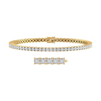 FINEROCK 0.50ctw Diamond Tennis Bracelet in 10K Yellow Gold (7.25 Inch)