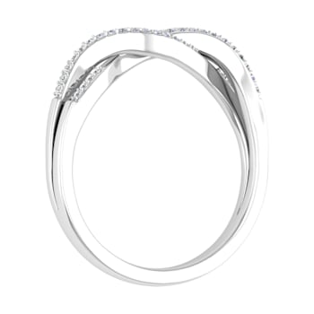 FINEROCK 10K Gold Diamond Twisted Wedding Band Ring (0.13 Carat)