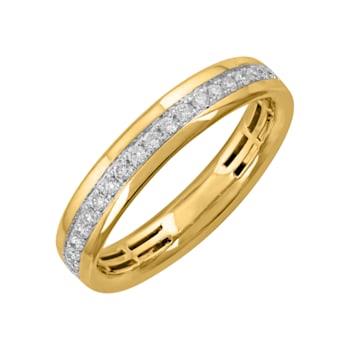FINEROCK 1/4 Carat Diamond Wedding Band Ring in 10K Yellow Gold
