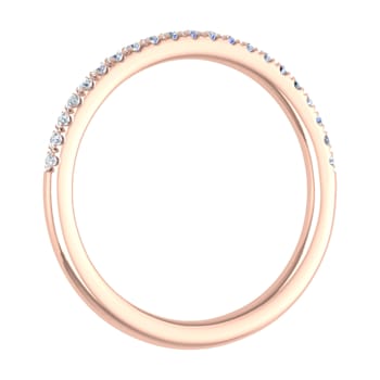 FINEROCK 14K Rose Gold Half Eternity Diamond Wedding Band Ring for Women
(0.15 Carat)