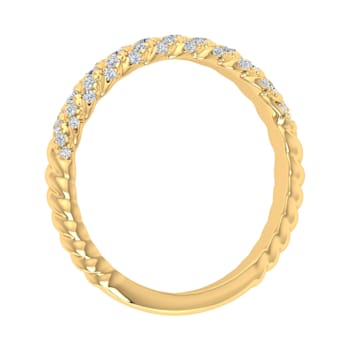 FINEROCK 1/4 Carat Diamond Wedding Band Ring in 10K Gold