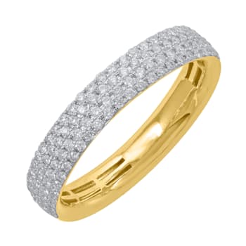 FINEROCK 1/3 Carat Round Diamond Wedding Band Ring in 10K Yellow Gold