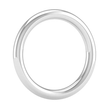 FINEROCK 14K White Gold 2.5mm Plain Wedding Band (Ring Size 9.75)