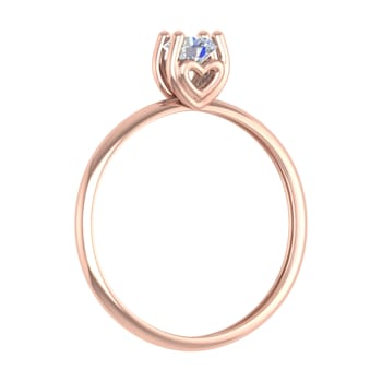 FINEROCK 1/4 Carat 4-Prong Set Diamond Solitaire Engagement Ring Band in
10K Rose Gold