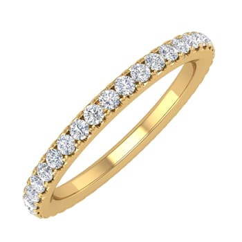 FINEROCK 1/2 Carat Prong Set Diamond Ladies Eternity Ring in 14K Gold