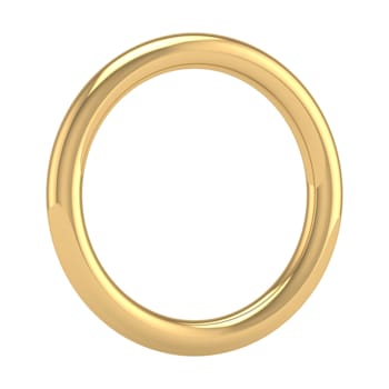FINEROCK 14K Yellow Gold 2.5mm Plain Wedding Band (Ring Size 9.75)