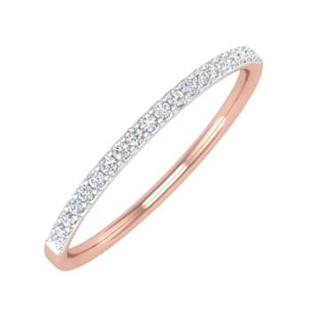 FINEROCK 1/10 ctw 10K Rose Gold Diamond Ladies Wedding Anniversary
Stackable Ring