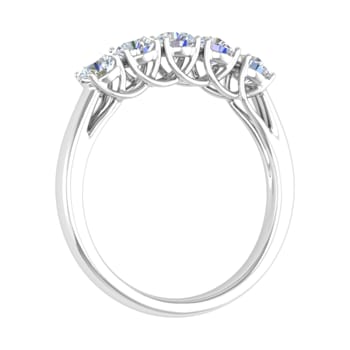 FINEROCK 1 Carat 5-Stone Diamond Wedding Band Ring in 14K Gold
