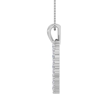 FINEROCK 1/2 Carat Diamond Heart Pendant Necklace in 14K White Gold
(Silver Chain Included)
