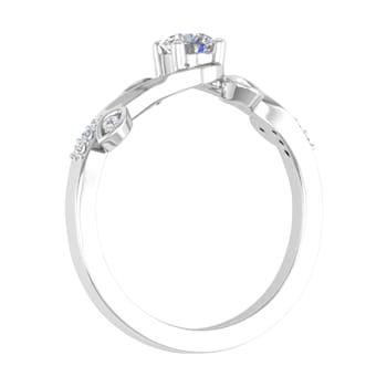 FINEROCK 1/5 Carat Diamond Engagement Rings in 10K White Gold