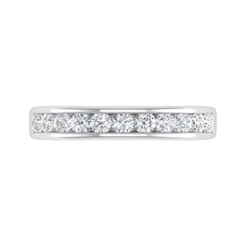 FINEROCK 1/2 Carat Channel Set Diamond Wedding Band Ring in 14K White
Gold (Ring Size 9.25)