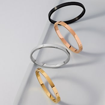 Classic Hinged Bangle in Polished Yellow Stainless Steel