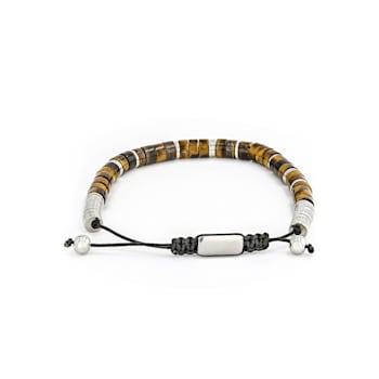 Stainless Steel and Tiger Eye Stone Bracelet