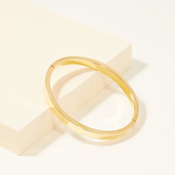 Classic Hinged Bangle in Polished Yellow Stainless Steel