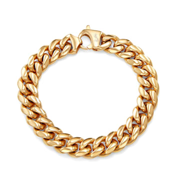 Stainless steel with Yellow IP Cuban Link bracelet