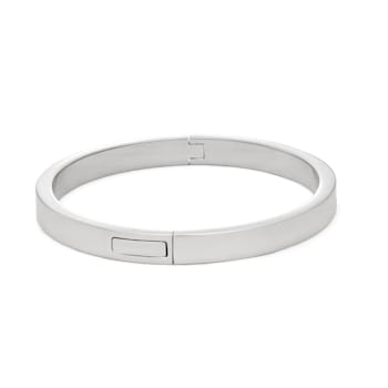 Classic Hinged Bangle in Polished Stainless Steel