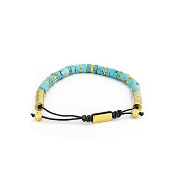 Stainless Steel and Blue Turquoise Stone Bracelet