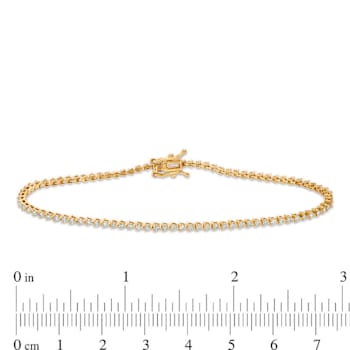 10K  Yellow Gold 1 ct TDW Diamond Link Tennis Bracelet with Double
Locking Clasp - 7"