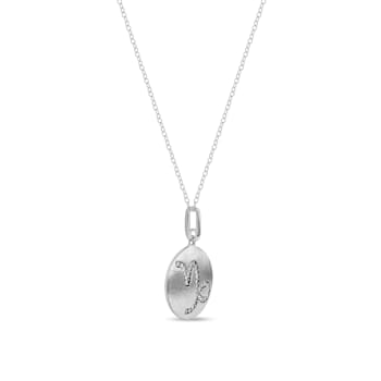 1/10ctw Diamond Capricorn Zodiac Sign Pendant for Women Necklace in Silver