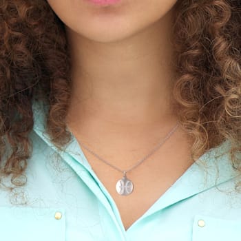 1/10ctw Diamond Pisces Zodiac Sign Pendant for Women Necklace in Silver