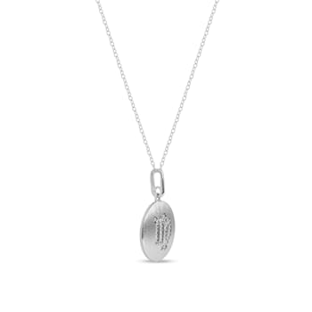 1/10ctw Diamond Virgo Zodiac Sign Pendant for Women Necklace in Silver
