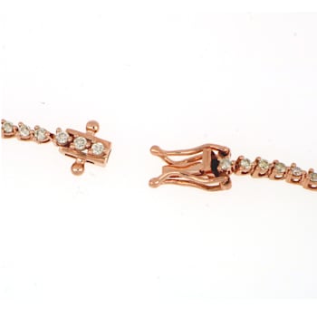 10K  Rose Gold 1 ct TDW Diamond Link Tennis Bracelet with Double Locking
Clasp - 7"