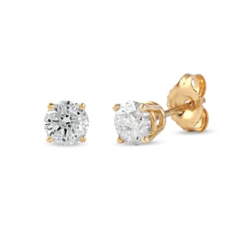 1ct TDW Diamond Stud Earrings in 14k Yellow Gold