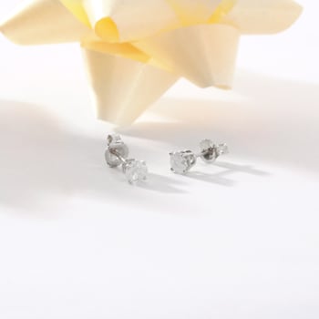 1ct TDW Diamond Stud Earrings in 14k White Gold