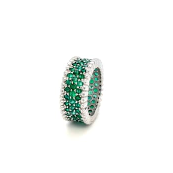 3.00 cts natural emerald pave, crafted in 14K white gold