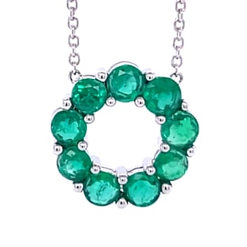 Colombian Emerald-cut round 2.84 Cts, Crafted in 18K Yellow Gold,
Madison Collection necklace.
