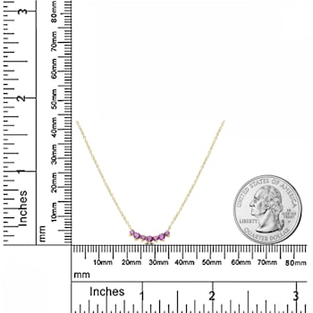 GEMistry 0.49 Ctw Round Rhodolite Curved Bar Necklace in Sterling Silver
18 inch