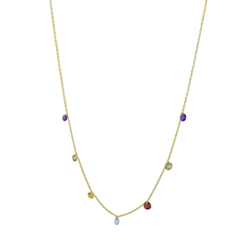 Gemistry 1.95 carats Genuine Multi Color Gemstone Necklace in 14K Gold
Plated Sterling Silver