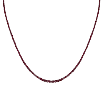 GEMISTRY 48.10 carats Ruby Bead and White Diamond 18" Necklace in
Sterling Silver