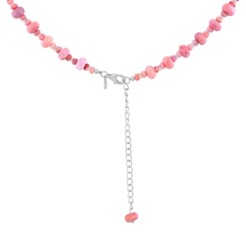 GEMistry Pink Opal Beaded Necklace in Sterling Silver