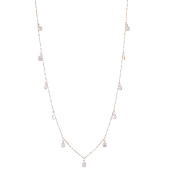 GEMistry Drop Necklace in 925 Sterling Silver with White CZ