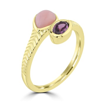 GEMistry Pear and Oval Gemstone High Polish Bypass Ring in Sterling Silver