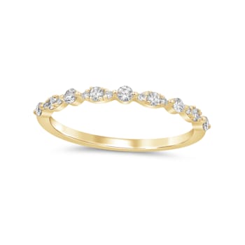 10K Gold Round and Marquise Diamond Band .25ctw