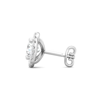 14K Gold Lab Grown Diamond Halo Stud Earrings 1.75ctw