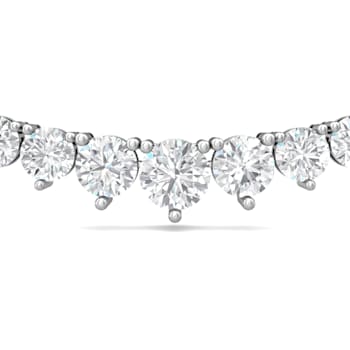 18K White Gold Riviera Lab Grown Diamond 16 Inch Graduated Necklace